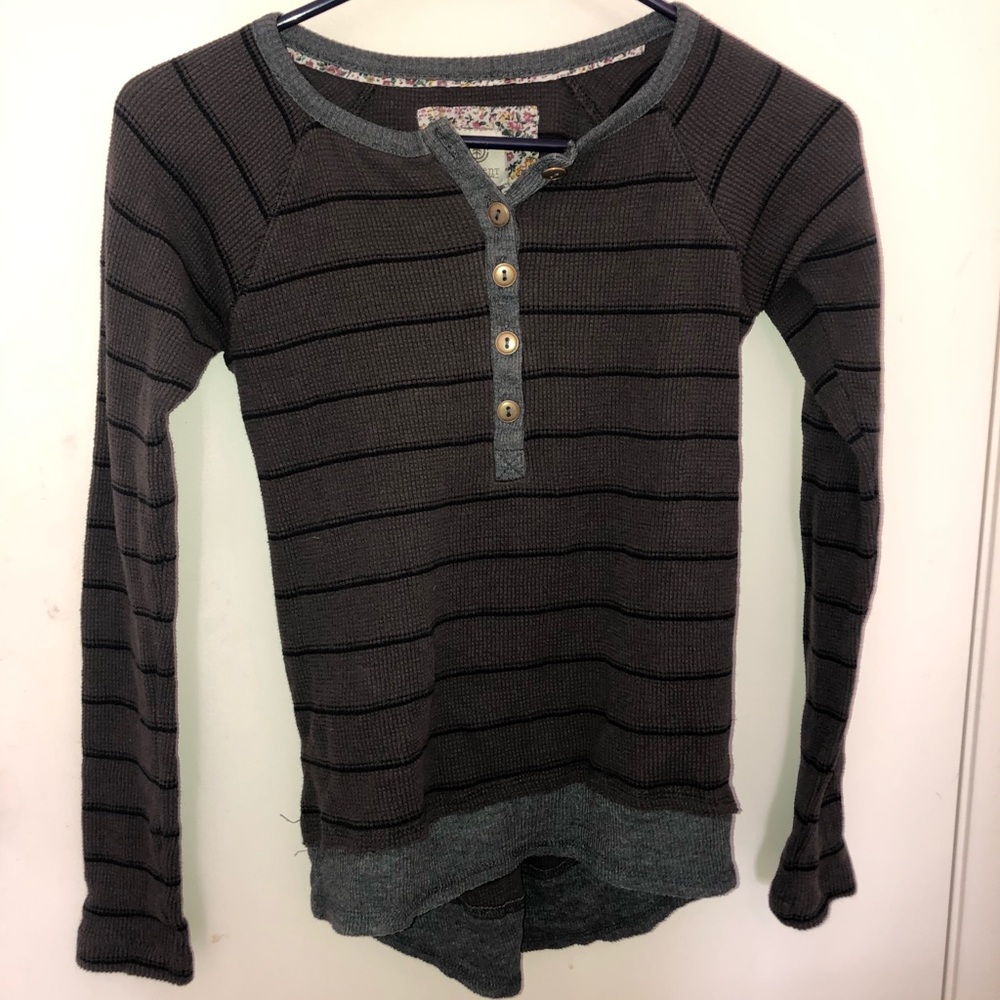Long sleeve striped element Henley